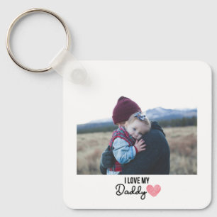 私は私のパパKEYCHAIN 2写真の写真カスタムLOVE キーホルダー