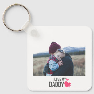 私は私のパパKEYCHAIN 2写真の写真カスタムLOVE キーホルダー