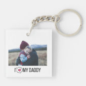 私は私のパパKEYCHAIN 2写真の写真カスタムLOVE キーホルダー (裏面)