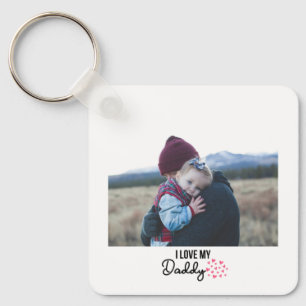 私は私のパパKEYCHAIN 2写真の写真カスタムLOVE キーホルダー