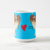 私は私のパピロンが大好き コーヒーマグカップ (中央)