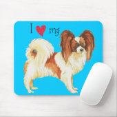 私は私のパピロンが大好き マウスパッド (マウス)