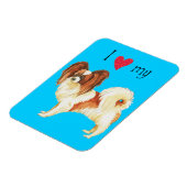 私は私のパピロンが大好き マグネット (左側)