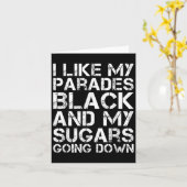 私は私のパレードの黒と私の砂糖が下に行くのが好き カード (黄色い花)