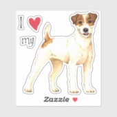 私は私のパーソンRussell Terrierビニールステッカーが大好き シール (シート)