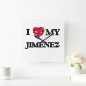 私は私のヒメネスを愛します スクエア壁時計 (ホーム)