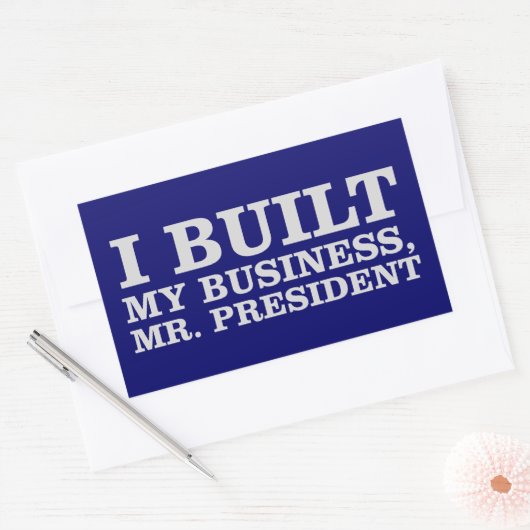 私は私のビジネスを構築した、社長ステッカー 長方形シール (封筒)