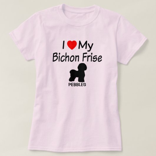 私は私のビッコンフリーズ犬が大好き Tシャツ (デザイン正面)