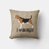 私は私のビーグルが大好き素朴 クッション (正面)