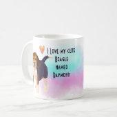 私は私のビーグルを愛する名前を追加カスタム漫画の犬 コーヒーマグカップ (正面左)