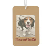 私は私のビーグルカーエアフレッシュナーが大好き カーエアーフレッシュナー (裏面)