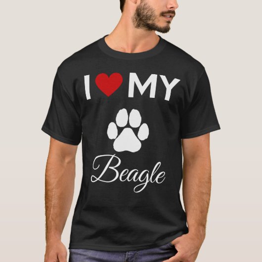 私は私のビーグル犬のカスタム文字 Tシャツ (正面)