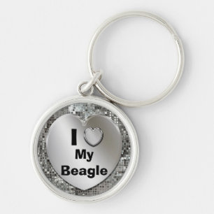 私は私のビーグル犬のハートKeychainを愛します キーホルダー