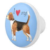 私は私のビーグル犬を愛します セラミックノブ (右)