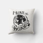 私は私のビーグル装飾用クッション クッション (裏面)