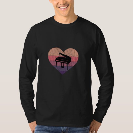 私は私のピアノグランドピアノが大好き Tシャツ (正面)
