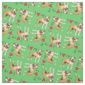 私は私のピットブルが大好き ファブリック (見本)