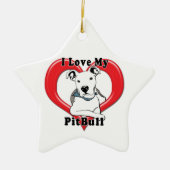 私は私のピットブルのロゴを愛します セラミックオーナメント (正面)