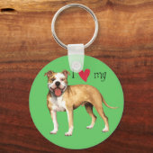 私は私のピットブルテリアが大好き キーホルダー (正面)