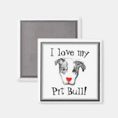私は私のピットブル大好き!マグネット マグネット (正面/裏面)