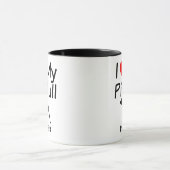 私は私のピットブル犬が大好き マグカップ (中央)