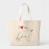 私は私のピレネー素晴らしズラージトートバッグが大好き ラージトートバッグ (正面)