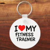 私は私のフィットネストレーナーが大好き キーホルダー (正面)