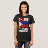 私は私のフィリピ熱狂するーノのガールフレンド結晶ハートが大好き Tシャツ (正面フル)