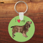 私は私のフィールドスパニエル犬 キーホルダー (正面)