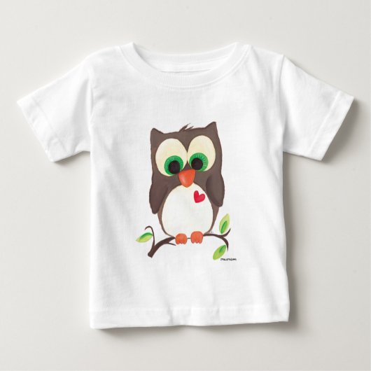 「私は私のフクロウの私のハートを」の子供のティー身に着けています ベビーTシャツ (正面)