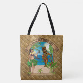 私は私のフラ女の子のTiki Lauhalaのプリントのトートバックを愛します トートバッグ (正面)