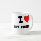 私は私のフリーザーを愛します コーヒーマグカップ (正面右)