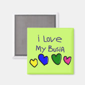 私は私のブシア（ポーランドの祖母）ギフトが大好き マグネット (正面/裏面)
