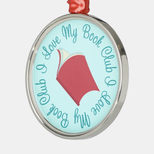 私は私のブッククラブのオーナメントの記念品のギフトを愛します メタルオーナメント (左)