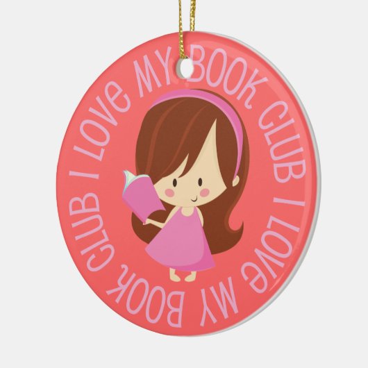 私は私のブッククラブのギフトのオーナメントを愛します セラミックオーナメント (左)