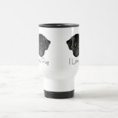 私は私のブラックパグかわいいブラックパグとラブ引用文 トラベルマグ (中央)