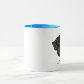 私は私のブラックパグかわいいブラックパグとラブ引用文 マグカップ (中央)