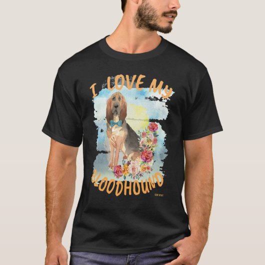 私は私のブラッドハウンドが大好き1 Tシャツ (正面)