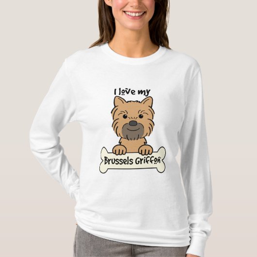 私は私のブリュッセルGriffonを愛します Tシャツ (正面)