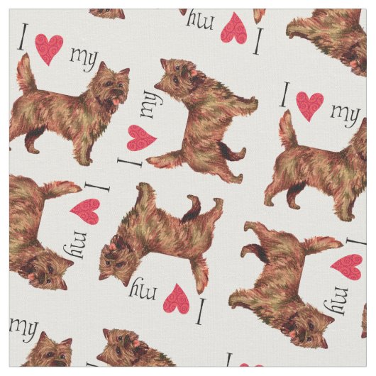 私は私のブリンドケアン・テリアが大好き ファブリック (クローズアップ)