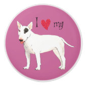 私は私のブルテリアを愛します セラミックノブ (正面)