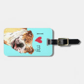 私は私のブルドッグを愛します ラゲッジタグ (正面横)