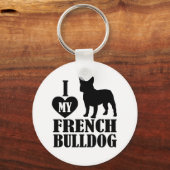 私は私のブルドッグフランスのキーチェーンが大好き キーホルダー (正面)