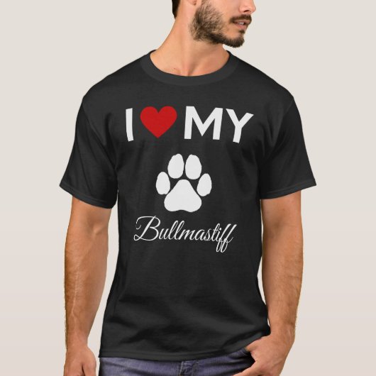 私は私のブルマスティフ犬のカスタム文字 Tシャツ (正面)