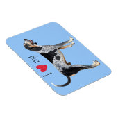 私は私のブルーティック犬が大好き マグネット (右側)