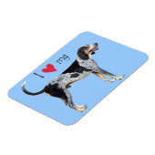 私は私のブルーティック犬が大好き マグネット (左側)