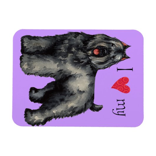 私は私のブーヴィエが大好き マグネット (横)