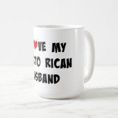 私は私のプエルト・リカン夫が大好き コーヒーマグカップ (正面右)