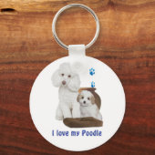 私は私のプードルが大好き キーホルダー (正面)