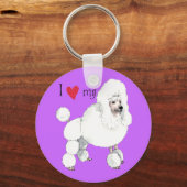 私は私のプードルが大好き キーホルダー (正面)